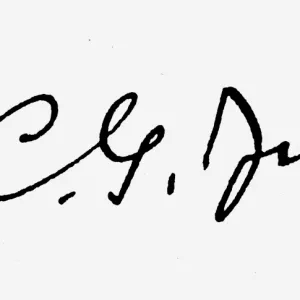 (1875-1961). Swiss psychologist and psychiatrist. Autograph signature