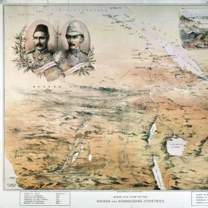 AFRICA: MAP. Birds eye view of the Sudan and surrounding countries