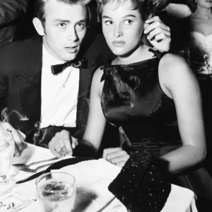 American actor James Dean with Swiss actress Ursula Andress, 9 September 1955