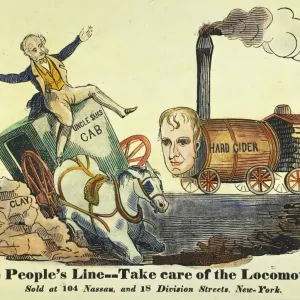 1840 Presidential Campaign Print: Harrison's Hard Cider Locomotive 1840 Presidential Campaign Print: Harrison's Hard Cider Locomotive