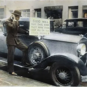 Stock Market Crash: Oil on Photograph Print, 1929