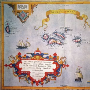 AZORES MAP, c1584. Engraved map by Abraham Ortelius