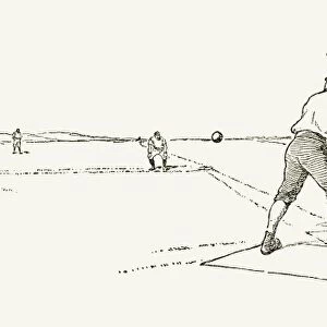 BASEBALL GAME, 1889. Wood engraving, American, 1889