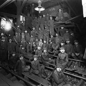 BREAKER BOYS, 1911. Boy laborers at noon hour in the Ewen Breaker at the Pennsylvania