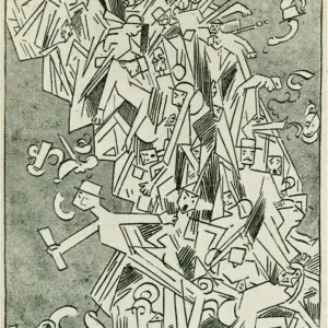 Cubist Subway Scene Print, 1913 Cubist Subway Scene Print, 1913