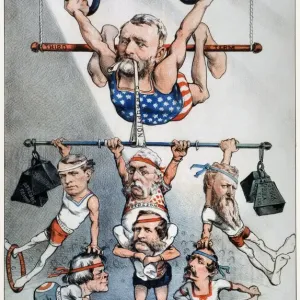 U.S. Grant Cartoon Print, 1880 Lithograph U.S. Grant Cartoon Print, 1880 Lithograph