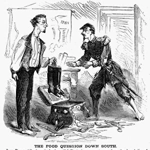 CIVIL WAR CARTOON. The Food Question Down South. Cartoon from a Northern newspaper of May 1863