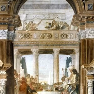 CLEOPATRAs BANQUET. By Giambattista Tiepolo. Fresco, c1747-50