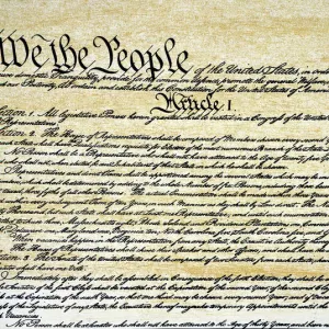 CONSTITUTION. Preamble and beginning of Article I of the Constitution of the United States, 1787