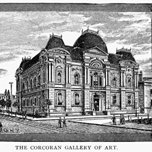 CORCORAN GALLERY OF ART. View of the Corcoran Gallery of Art, Washington, D. C. designed by James Renwick. Line engraving, 1886