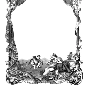 DECORATIVE BORDER. Engraved decorative border, 19th century