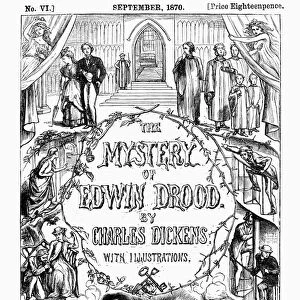 DICKENS: EDWIN DROOD. Cover of volume six in the serial publication, 1870, of Charles Dickens final novel The Mystery of Edwin Drood, with cover llustrations by Charles Alston Collins