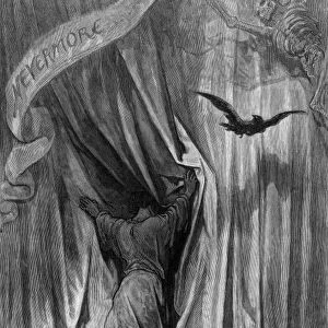 DORE: THE RAVEN, 1882. Engraving by Gustave Dore, 1882, for an 1884 edition of
