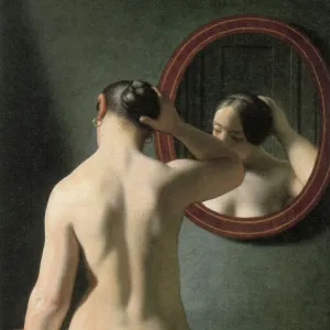 ECKERSBERG: NUDE, c1837. Woman Standing in Front of a Mirror. Oil on canvas