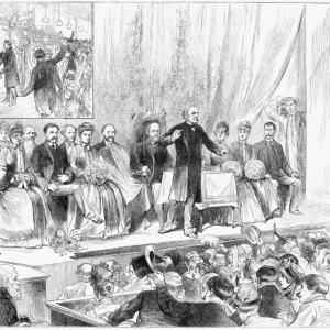 ENGLAND: ELECTION, 1885. The election campaign: Mr. Gladstone at the Albert Hall, Edinburgh