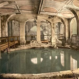 ENGLAND: ROMAN BATHS. Interior of ancient Roman baths at Bath, England. Photochrome