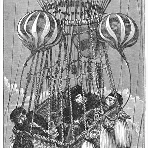 Fatal accident on the hot air balloon Zenith, 15 April 1875. In trying to break the altitude record in a balloon, two of the three balloonists suffocated from the thin air. Gaston Tissandier was the only survivor