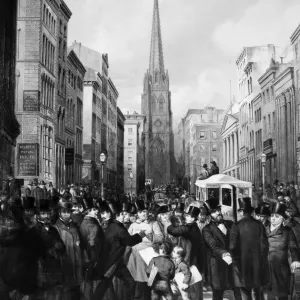Bank Panic of 1857 Print: Wall Street Scene