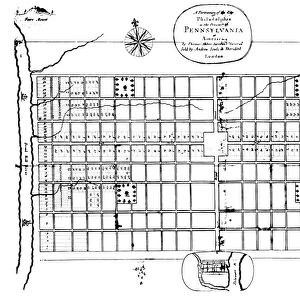 The first engraved plan of the city of Philadelphia by Thomas Holme, 1683
