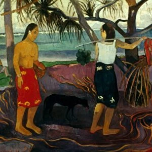 GAUGUIN: PANDANUS, 1891. Paul Gauguin: Under the Pandanus. Oil on canvas, 1891
