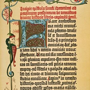 GUTENBERG BIBLE, 15th CENT. A page from one of the forty-six existing copies of