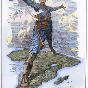 Cecil Rhodes Print: Handcolored engraving of the English administrator Cecil Rhodes Print: Handcolored engraving of the English administrator