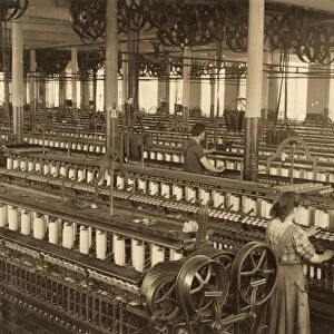 HINE: TEXTILE MILL, 1912. The spinning room at the Flint Cotton Mill in Fall River, Massachusetts