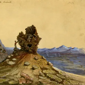 ICELAND, 1862. The Tintron rock in Iceland. Drawing by Bayard Taylor, 1862