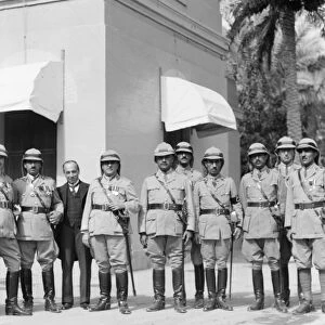 IRAQ: BRITISH OFFICERS. British officers at a palace in Baghdad, Iraq. Photograph
