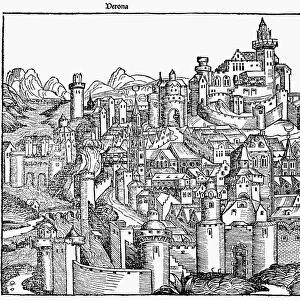 ITALY: VERONA, 1493. Woodcut from the Nuremberg Chronicle, 1493