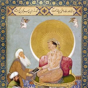JAHANGIR (1569-1627). Moghul Emperor of India. Jahangir conversing with a Sufi Sheik