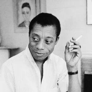 JAMES BALDWIN (1924-1987). American writer. Photographed c1955