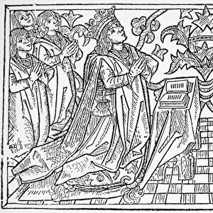 JOHN II (1455-1495). King of Portugal (1481-1495). King John and Queen Leonor praying