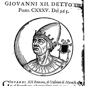 JOHN XIII, d. 972. Pope, 965-972. Woodcut, Venetian, 1592