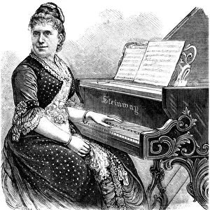 JULIA RIVE-KING (1854-1937). American pianist and composer. Wood engraving, 1880