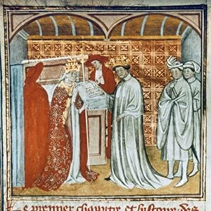 KING ROBERT II OF FRANCE. (970?-1031). King of France, 996-1031, with Pope Gregory V