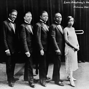 LOUIS ARMSTRONG (1900-1971). American musician. Louis Armstrongs band, the Hot Five. Photograph, c1926