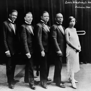 LOUIS ARMSTRONG (1900-1971). American musician. Louis Armstrongs band, the Hot Five. Photograph, c1926