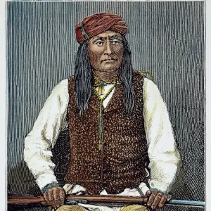 MANGAS COLORADAS (c1797-1863). Apache chief. Wood engraving, 1886