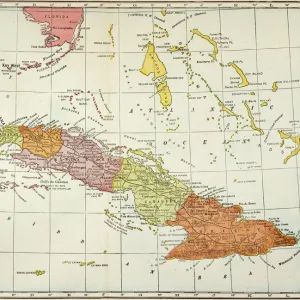 MAP: CUBA, 1900. Map of Cuba printed in the United States, c1900