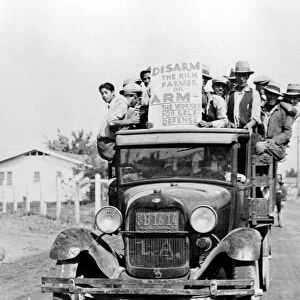 MEXICAN LABOR STRIKE, 1933. Mexican workers on strike in California. Their sign reads
