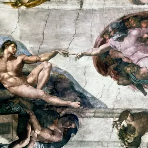 MICHELANGELO: ADAM. The Creation of Adam. Fresco by Michelangelo from the Sistine Chapel