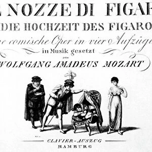 MOZART: MARRIAGE OF FIGARO. Engraved title page of a vocal score depicting the