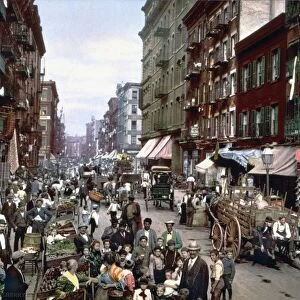 MULBERRY STREET on New York Citys Lower East Side. Photochrome print, c1900