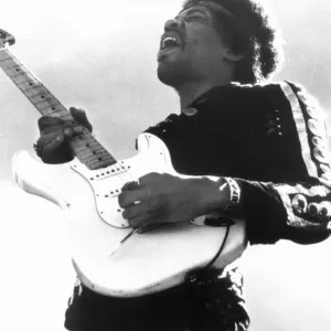 Jimi Hendrix Print: Berkeley Concert Photograph Jimi Hendrix Print: Berkeley Concert Photograph