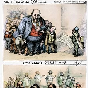 NAST: TWEED CORRUPTION. One of Thomas Nasts cartoon attacks on William M. Boss Tweed and the Tweed Ring of corrupt New York City politicians, 1871