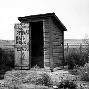 NEBRASKA: OUTHOUSE, 1939. Outhouse at Dawes County, Nebraska, photographed in 1939