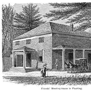 NEW YORK: MEETINGHOUSE. A Quaker meetinghouse in Flushing, New York. Engraving