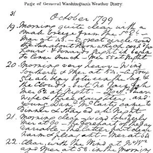 A page from the weather diary kept by George Washington