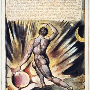 William Blake's Jerusalem Print, Watercolor on Paper William Blake's Jerusalem Print, Watercolor on Paper